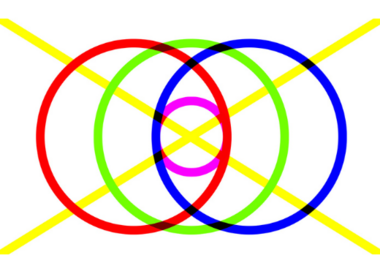 Colorful graphic that varying sizes of circles overlapping 