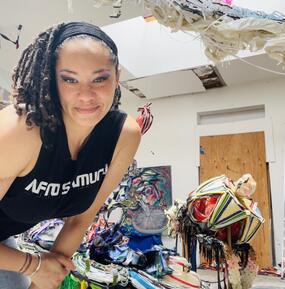color portrait of Alicia Piller in her studio