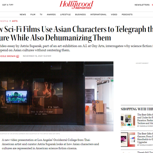 Image from Hollywood Reporter article covering Encoding Futures exhibition at OXY ARTS