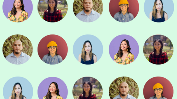 Grid of portraits, all smiling and looking at the camera