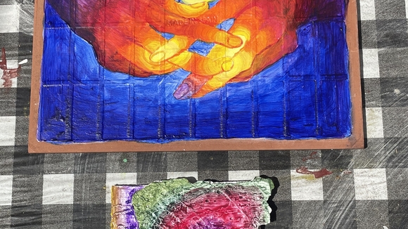 paintings on ceramic tile