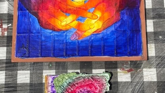 paintings on ceramic tile