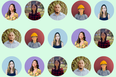 Grid of portraits, all smiling and looking at the camera