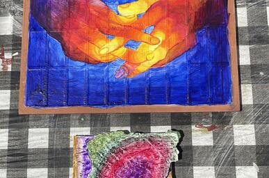 paintings on ceramic tile