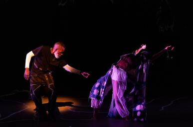 color photo of Everett Saunders and Marjani Fortè-Saunders in performance