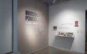 Gallery view of didactic, Life Magazine, and covers of Ralph Ellison's novel "The Invisible Man."