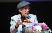 close-up of Kip Thorne speaking on stage