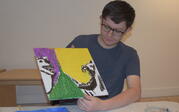 Artist painting