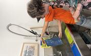 Cyanotype Drawing Workshop - Observing each other's work during the development process