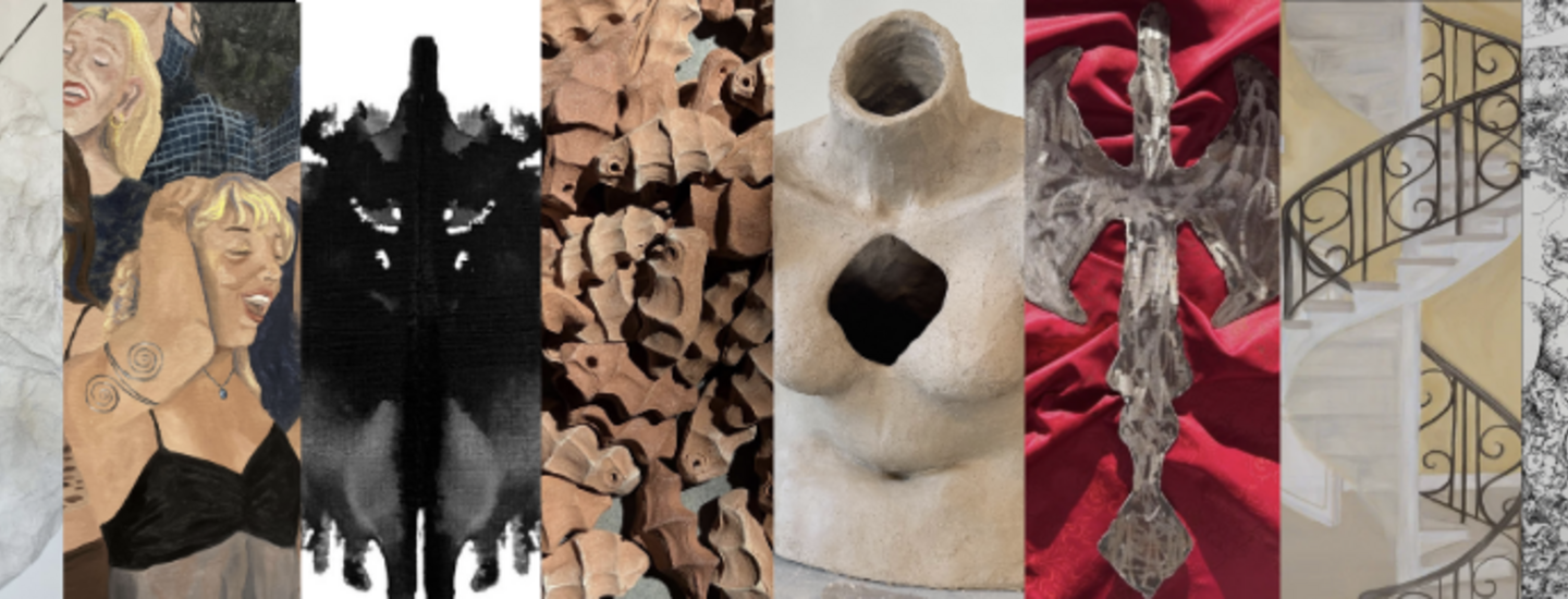 color collage of various artworks from the 2026 Senior Comps exhibition