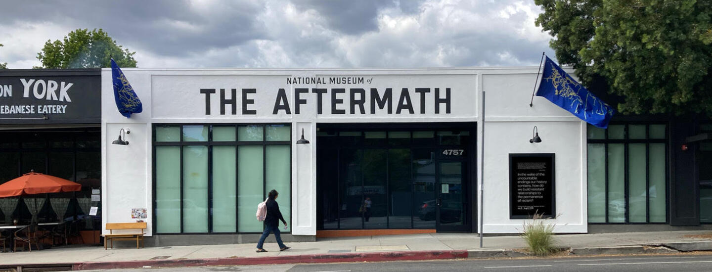 Image of the facade of the National Museum of the Aftermath from the street view 