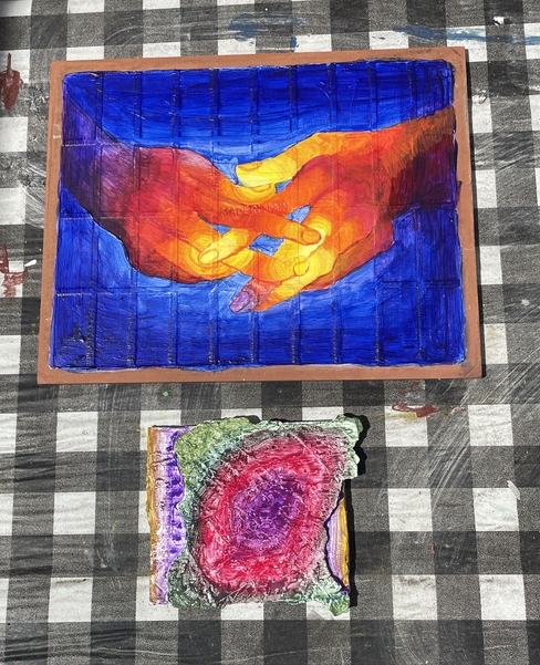 paintings on ceramic tile