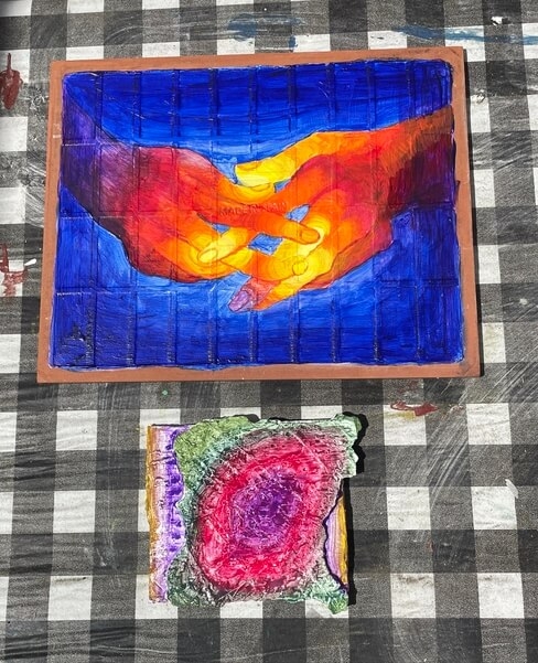 paintings on ceramic tile