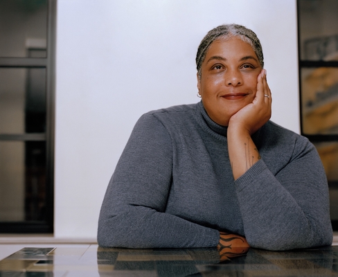 color portrait of Roxane Gay