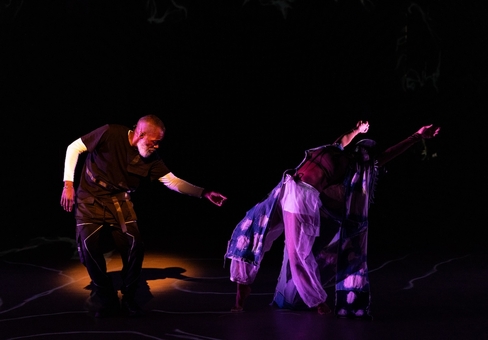 color photo of Everett Saunders and Marjani Fortè-Saunders in performance