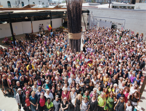 overhead color photograph of the 2016 Now Be Here participants