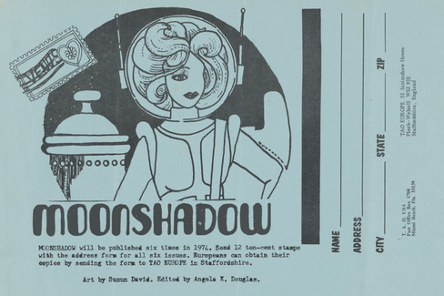 Archival image, black drawing on light blue background